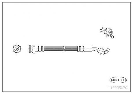 Гальмівний шланг SSANG YONG Korando/Rexton/Musso "99>> RR CORTECO 19035070