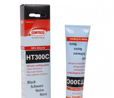Герметик чорний тюбик 80 мл від -50 до + 300 ° C (вир-во) CORTECO HT300C (фото 1)