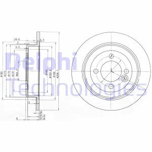 Тормозной диск Delphi BG3662C