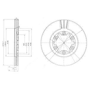 FORD Гальмівний диск RANGER (ER, EQ, R_) 2.5 TD 4x4 02-06, MAZDA B-SERIE (UN) 2.5 TD 4WD 99-06 Delphi BG3809