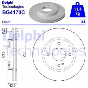 Тормозной диск Delphi BG4170C (фото 1)