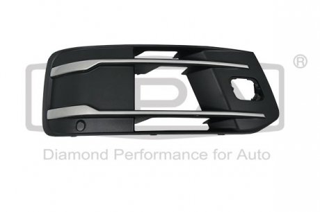 Грати протифотуманної фари права з отвором і смугою (чорна) Audi Q7 (15- DPA 88071823602 (фото 1)