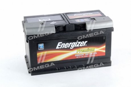 Аккумулятор 80Ah-12v Prem.(315х175х175), R,EN740 Energizer 580 406 074 (фото 1)