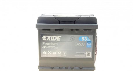 Акумуляторна батарея 53Ah/540A (207x175x190/+R/B13) Premium EXIDE EA530 (фото 1)