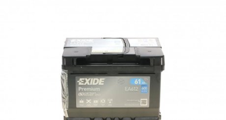 Акумуляторна батарея 61Ah/600A (242x175x175/+R/B13) Premium EXIDE EA612 (фото 1)