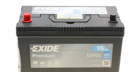 Акумуляторна батарея 95Ah/800A (306x173x222/+/L/B01) Premium Азія EXIDE EA955 (фото 1)