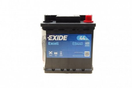Аккумуляторная батарея 44Ah/400A (175x175x190/+R/B13) Excell EXIDE EB440 (фото 1)