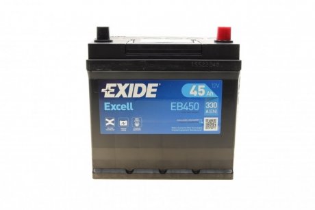 Акумуляторна батарея 45Ah/330A (220x135x225/+R/B1) Excell EXIDE EB450 (фото 1)