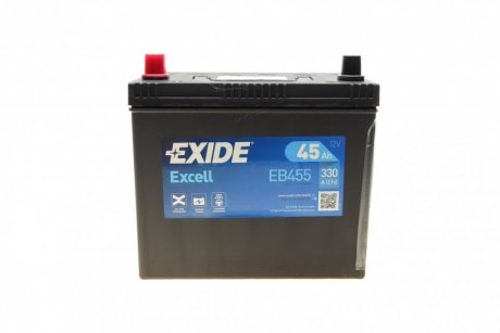 Акумуляторна батарея 45Ah/330A (237x127x227/+L/B00) Excell Азія EXIDE EB455 (фото 1)