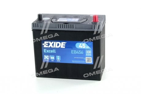 Аккумуляторная батарея 45Ah/330A (237x127x227/+R/B00) Excell Азія EXIDE EB456 (фото 1)