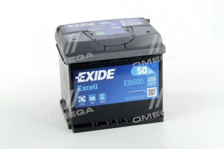 Аккумуляторная батарея 50Ah/450A (207x175x190/+R/B13) Excell EXIDE EB500 (фото 1)