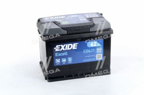 Аккумуляторная батарея 62Ah/540A (242x175x190/+L/B13) Excell EXIDE EB621 (фото 1)