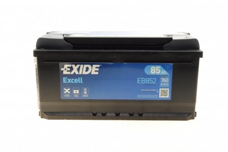 Аккумуляторная батарея 85Ah/760A (353x175x175/+R/B13) Excell EXIDE EB852 (фото 1)