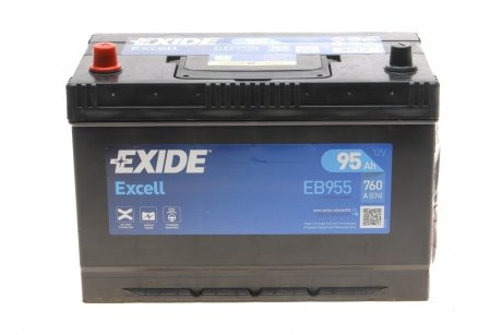 Акумуляторна батарея 95Ah/830A (306x173x225/+L/B01) Азія EXIDE EB955 (фото 1)