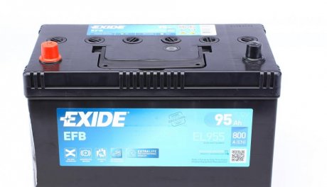 Акумуляторна батарея 95Ah/800A (306x173x222/+L/B01) (Start-Stop EFB) Азія EXIDE EL955 (фото 1)