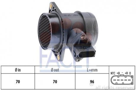 Расходомер воздуха (5 конт.) VW T5/Golf IV 1.6-4.2 95-15 FACET 10.1221 (фото 1)