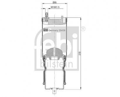 Пневмоподушка подвески для кабины FEBI BILSTEIN 35436