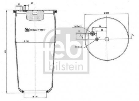 Пневмоподушка підвіски без поршня FEBI BILSTEIN 35617