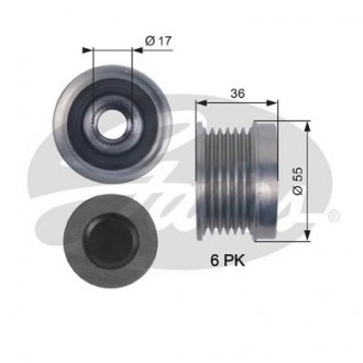 Муфта генератора, Ssangyong Actyon, Rexton, Rodius, Kyron 05- Gates OAP7138