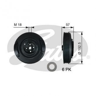 Шкив коленвала, 2.5TDI Gates TVD1033 (фото 1)