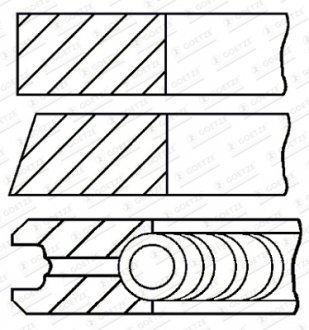 Кольца поршневые, комплект GOETZE 08-252500-00