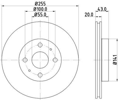 HELLA PRO TOYOTA гальмівний диск передн.Yaris 00-05 HELLA PAGID 8DD 355 108-881 (фото 1)