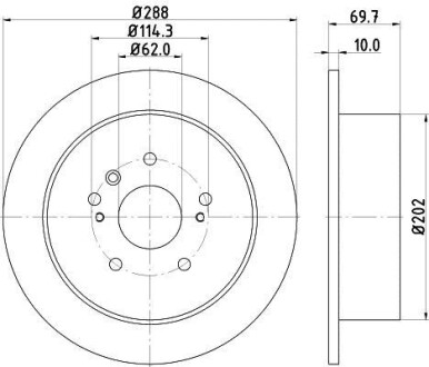 Тормозной диск зад. lexus rx 03-08 3.0-3.5 (pro) HELLA PAGID 8DD355114-991 (фото 1)