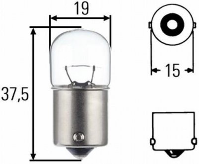 Автолампа Behr Heavy Duty R10W BA15s 10 W прозора HELLA 8GA002071251 (фото 1)