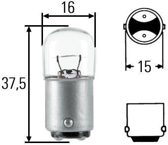 Автолампа Behr Heavy Duty R5W BA15d 5 W прозрачная HELLA 8GA002071361