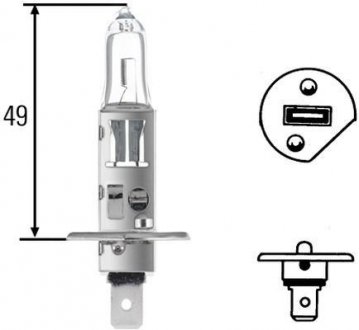 Лампа накала H1 Blue! 12V 55W HELLA 8GH 002 089-141 (фото 1)