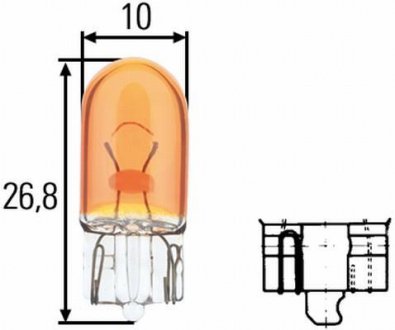 Автолампа Behr Standard WY5W W2, 1x9, 5d 5 W жовта HELLA 8GP003594541