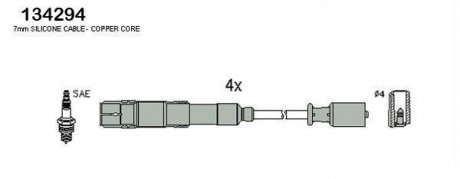 DB Комплект высоковольтных проводов W169,245 04- HITACHI 134294 (фото 1)