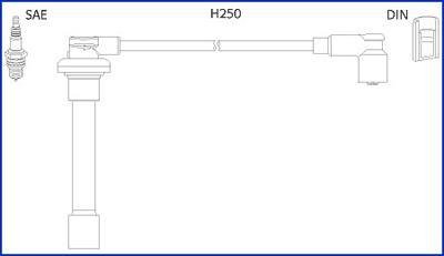 Провода высокого напряжения 4 шт. HONDA Civic 1,3-1,6 91-01, Accord 1,8-2,2 90-98 ROVER HITACHI 134520 (фото 1)
