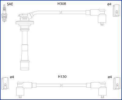 Комплект кабелей высоковольтных HITACHI 134562 (фото 1)
