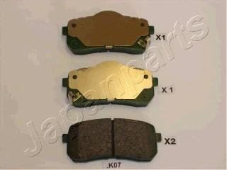 Гальмівні колодки дискові JAPANPARTS PP-K07AF (фото 1)