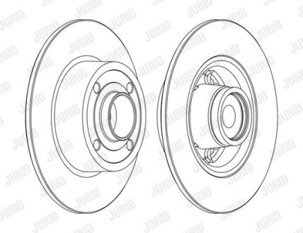 RENAULT гальмівний диск задній з підшипн.! Nissan Note 06-,Clio III,Megane 03- JURID 562376J-1