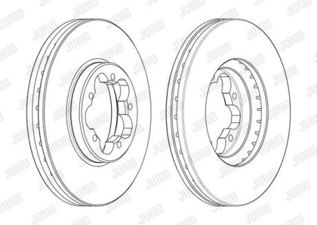 FORD Гальмівний диск передній TOURNEO CUSTOM V362 15-, TRANSIT V363 13- JURID 563123J