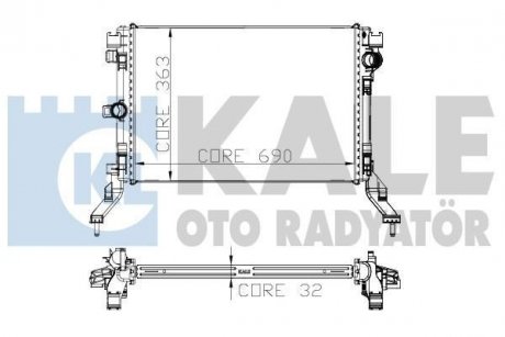 KALE RENAULT Радиатор охлаждения Laguna III,Latitude 2.0 16V/2.0dCi 07- KALE OTO RADYATOR 273800