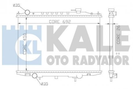 Радіатор охолодження Nissan NP300 (08-), Pick Up (98-) 2.5D KALE OTO RADYATOR 362900 (фото 1)