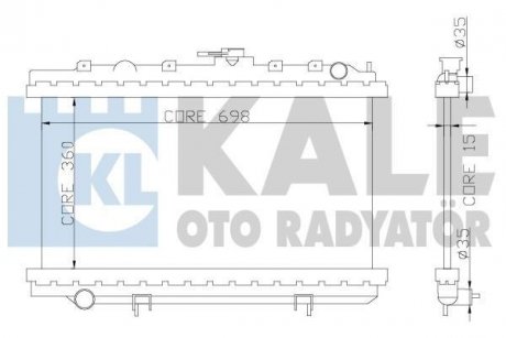 KALE NISSAN Радиатор охлаждения Primera 1.6/2.0 96- KALE OTO RADYATOR 363000