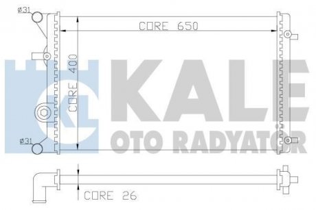 KALE VW Радиатор охлаждения Audi A3,Seat,Skoda Octavia I,Golf IV,Bora KALE OTO RADYATOR 366400