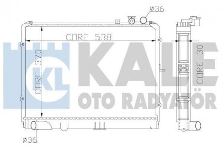 KALE KIA Радиатор охлаждения Carens II,Pregio 2.0CRDi/2.7D 97- KALE OTO RADYATOR 369900