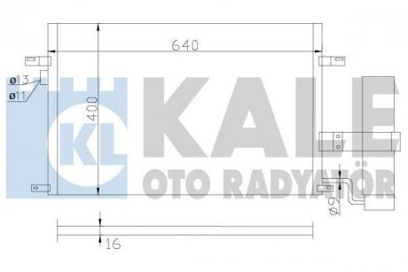 Радіатор кондиціонера Chevrolet Lacetti, Nubira - Daewoo Lacetti, Nubira Condenser KALE OTO RADYATOR 377100