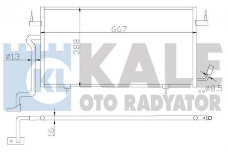 KALE CITROEN Радиатор кондиционера Berlingo,Xsara,Peugeot Partner 1.8D/1.9D 98- KALE OTO RADYATOR 385500