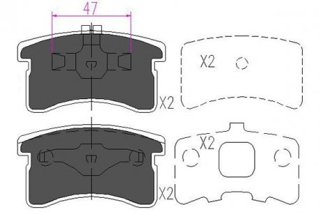 PARTS NISSAN Гальмівні колодки Maxima QX 94-00 KAVO KBP-1506 (фото 1)