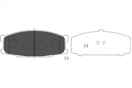 PARTS MITSUBISHI К-т гальмівних колодок передніх Canter KAVO KBP-5527 (фото 1)