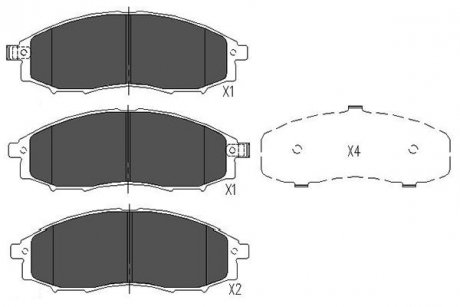 PARTS NISSAN Тормозные колодки передн. Navara 02- KAVO KBP-6518