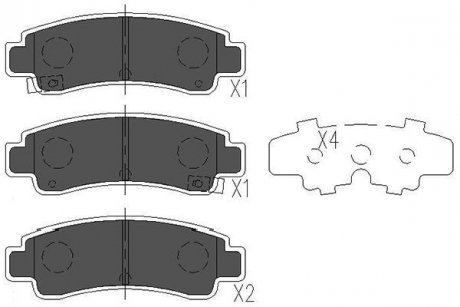 PARTS NISSAN Колодки тормозные задн.Sunny 90- KAVO KBP-6546 (фото 1)