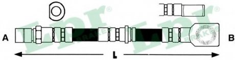 Шланг тормозной гидравлический LPR 6T46186 (фото 1)