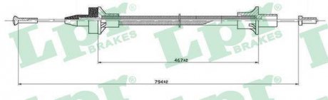 Трос сцепления LPR C0076C